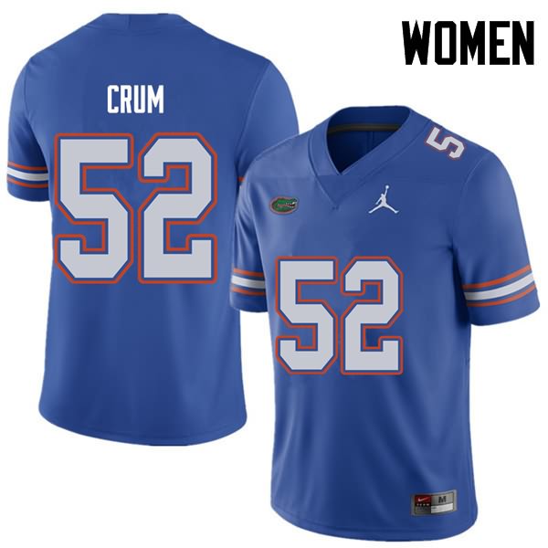 NCAA Florida Gators Quaylin Crum Women's #52 Jordan Brand Royal Stitched Authentic College Football Jersey YKL2864RW